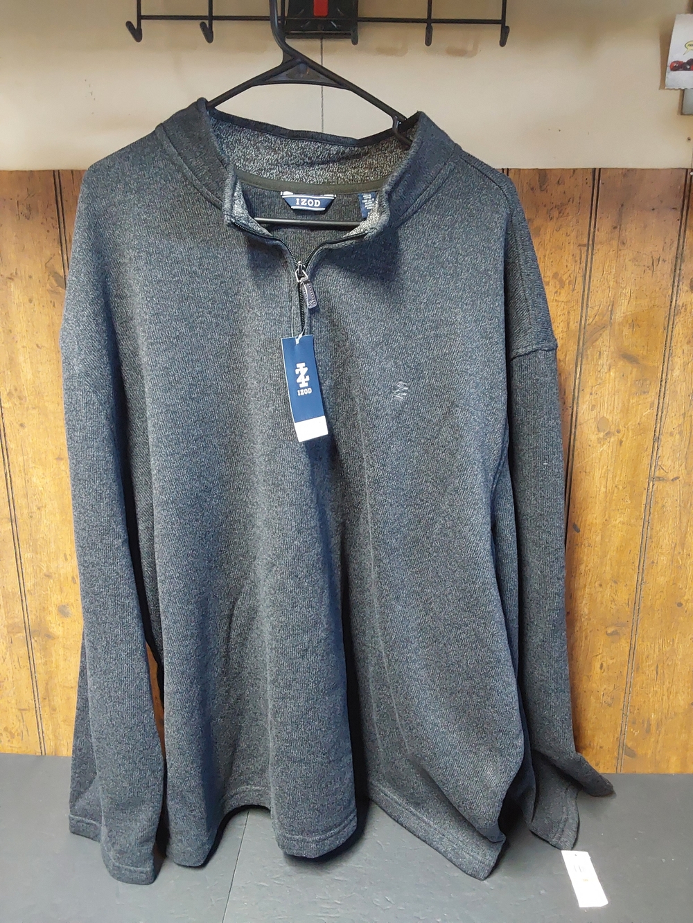 Izod Men's Zip-Up Sweater - Charcoal